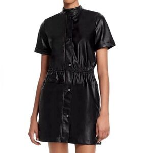 LUCY PARIS Full Zip Faux Leather Utility Dress​​​​​​​​